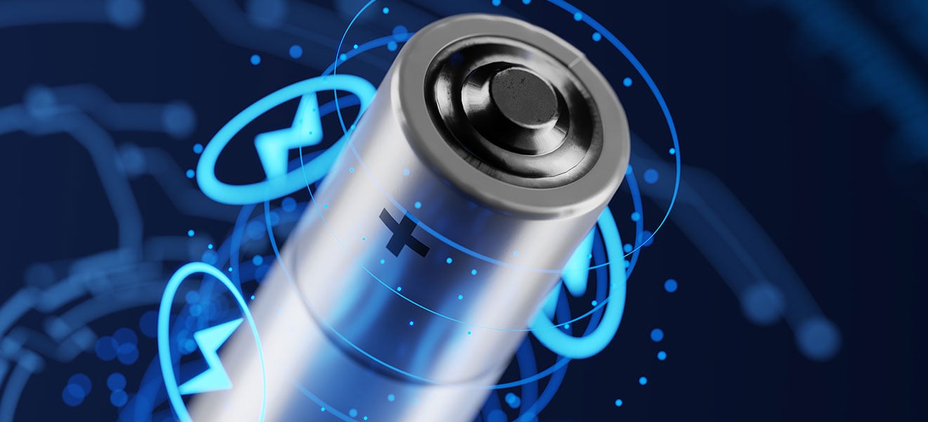 grafika baterii ukazująca jej moc ładowania