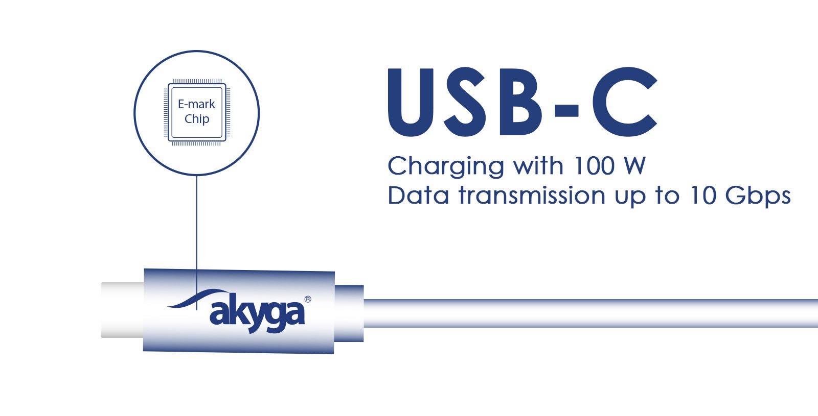 Graphic with USB-C plug with E-mark chip