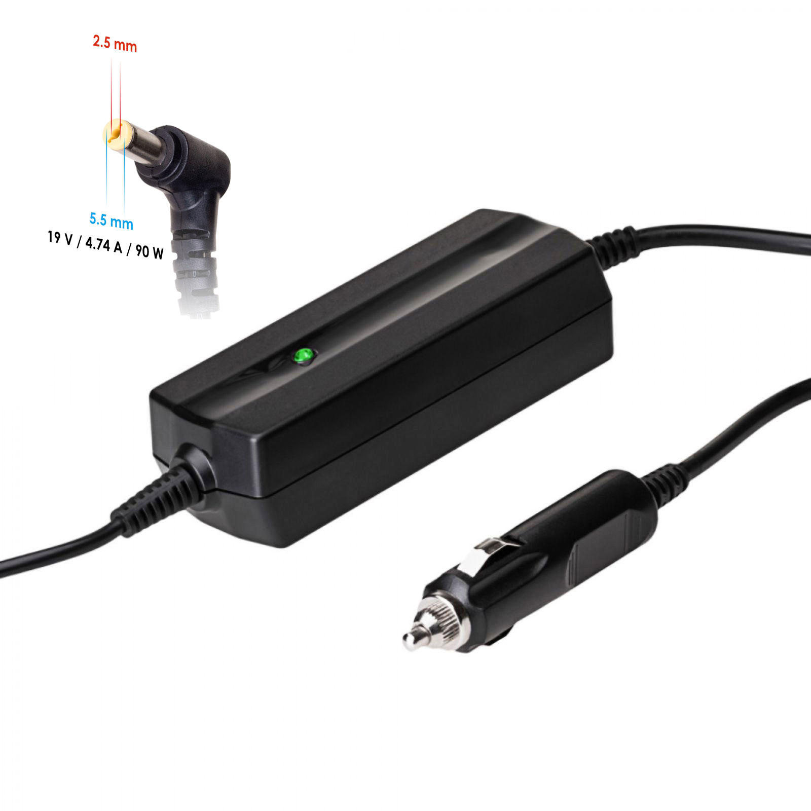 Zdjęcie główne Zasilacz samochodowy AK-ND-36 19V / 4.74A 90W 5.5 x 2.5 mm