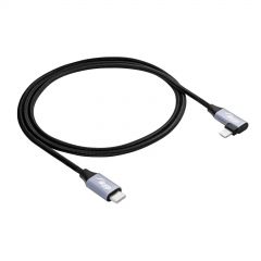 Kabel kątowy USB type C / Ligtning 1m AK-USB-56 30W oplot