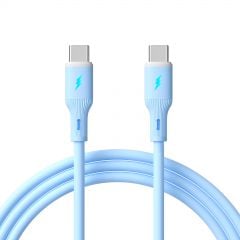 Kabel USB type C / USB type C 1m AK-USB-68 60W silikonowy niebieski
