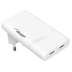 Ładowarka USB AK-CH-32 2x USB-C PD 5-20V / max. 3.25A 65W Quick Charge 4+ GaN
