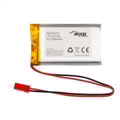 Akumulator Li-Po LP103740 Akyga AKY065 3.7V / 1580mAh PCM złącze JST 2-Pin 150mm