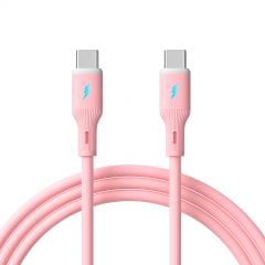 Kabel USB type C / USB type C 1m AK-USB-66 60W silikonowy różowy