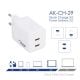 Zdjęcie dodatkowe Ładowarka USB AK-CH-29 2x USB-C PD 5-20V / max. 3A 45W Quick Charge 3.0 GaN