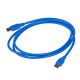 Niebieski zwinięty przedłużacz USB 3.0 A / USB A Akyga AK-USB-14 męsko – męski
