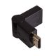 Czarny adapter Akyga AK-AD-40 HDMI / HDMI męsko – żeński 180° zgięty w pół