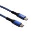 Końcówki niebieskiego kabla USB 2.0 type C 0.5m Akyga AK-USB-36 100W