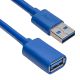 Końcówki niebieskiego kabla przedłużacza USB 3.0 A / USB A 1.0m Akyga AK-USB-28 ze zwiniętym kablem
