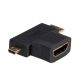 Czarny rozdzielacz HDMI / mini HDMI / microHDMI Akyga AK-AD-23 z wtyczką