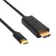Końcówki czarnego kabla USB type C / HDMI Akyga AK-AV-18 1.8m