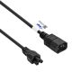 Wtyczka IEC C5 czarnego kabla zasilającego koniczynki 1.5m Akyga AK-NB-09A