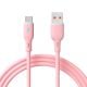 Zdjęcie główne Kabel USB type C / USB A 1m AK-USB-61 silikonowy różowy