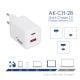 Zdjęcie dodatkowe Ładowarka USB AK-CH-28 USB-A + USB-C PD 5-21V / max. 3A 45W Quick Charge 3.0 GaN